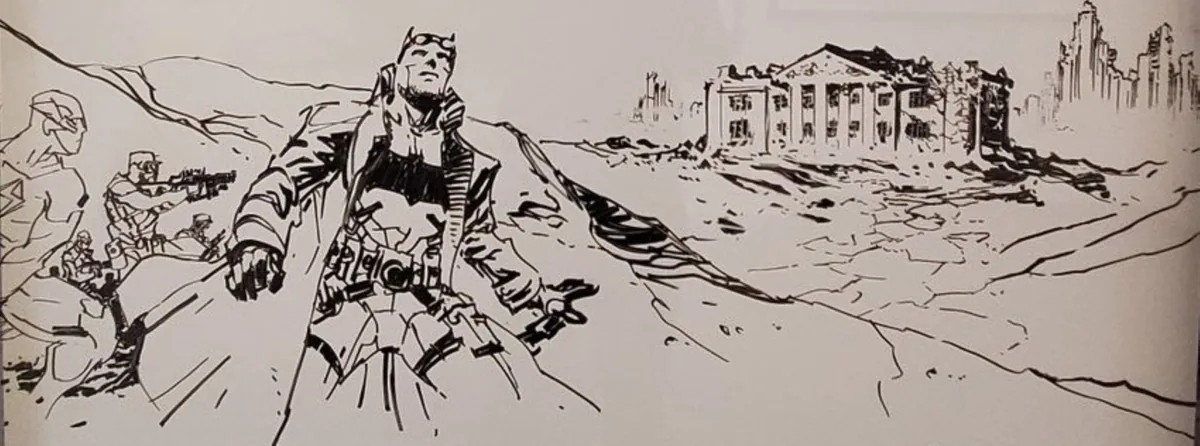 Tierra post-apocalíptica: Batman de Knightmare lidera lo que queda de la Liga sobre las dunas de Gotham