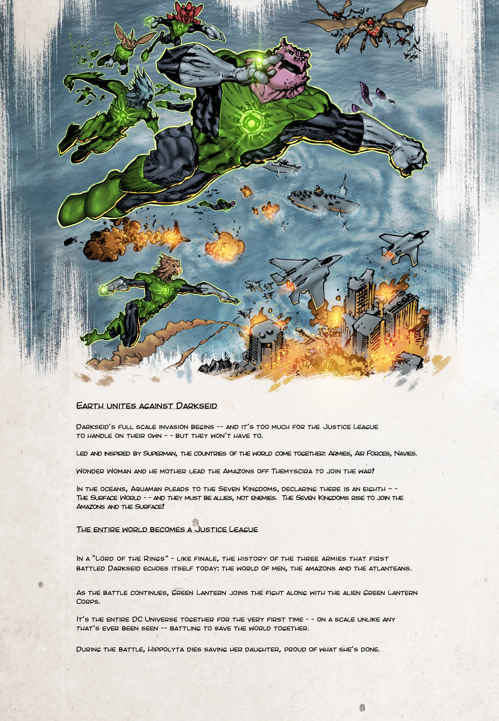 Pizarra 10: La Tierra se une contra Darkseid